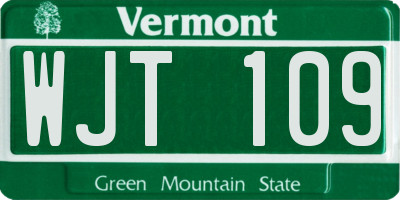 VT license plate WJT109