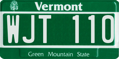 VT license plate WJT110