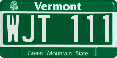 VT license plate WJT111