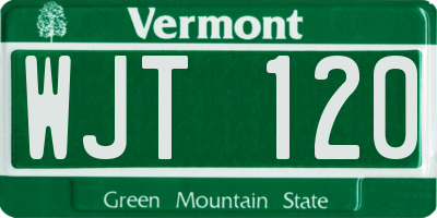 VT license plate WJT120