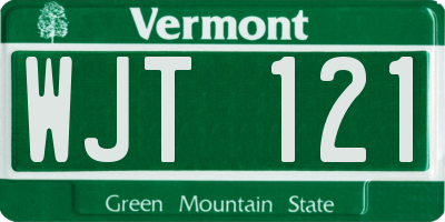 VT license plate WJT121