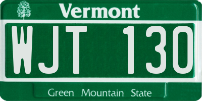 VT license plate WJT130