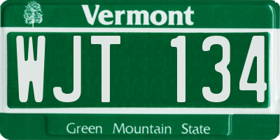 VT license plate WJT134