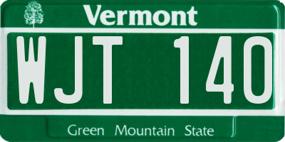 VT license plate WJT140