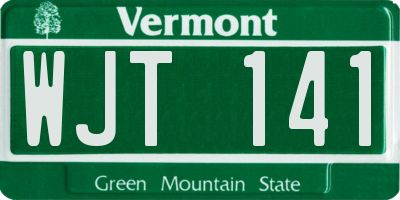 VT license plate WJT141