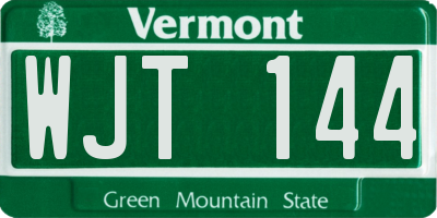 VT license plate WJT144