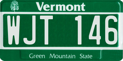 VT license plate WJT146