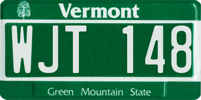 VT license plate WJT148