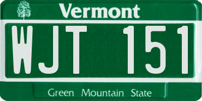 VT license plate WJT151
