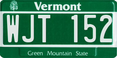 VT license plate WJT152