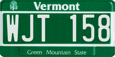 VT license plate WJT158