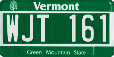 VT license plate WJT161