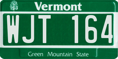 VT license plate WJT164