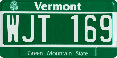 VT license plate WJT169
