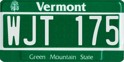 VT license plate WJT175