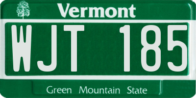 VT license plate WJT185