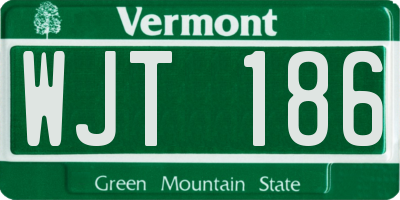VT license plate WJT186