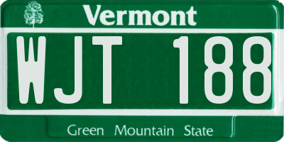 VT license plate WJT188