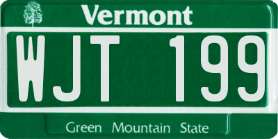VT license plate WJT199