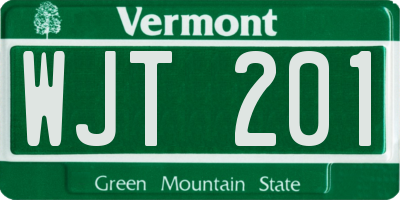 VT license plate WJT201