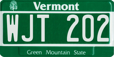 VT license plate WJT202