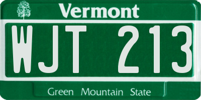 VT license plate WJT213