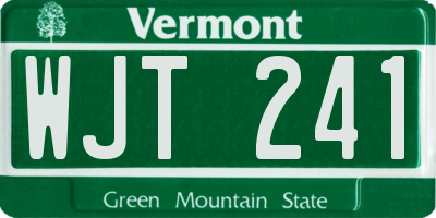 VT license plate WJT241