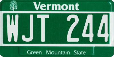 VT license plate WJT244