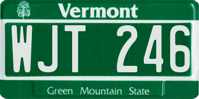 VT license plate WJT246