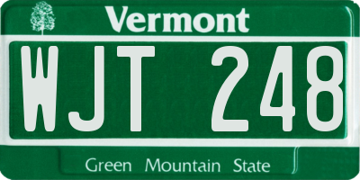 VT license plate WJT248