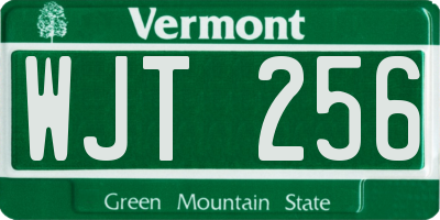 VT license plate WJT256