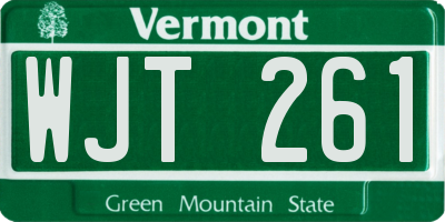 VT license plate WJT261