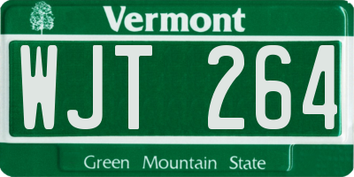 VT license plate WJT264