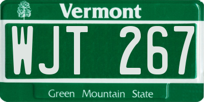 VT license plate WJT267