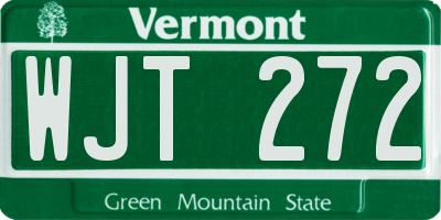 VT license plate WJT272