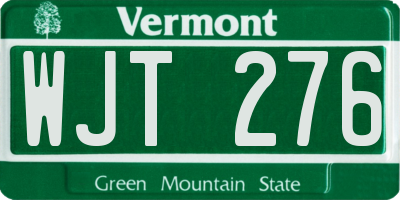 VT license plate WJT276