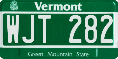 VT license plate WJT282