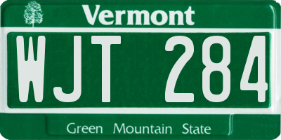 VT license plate WJT284