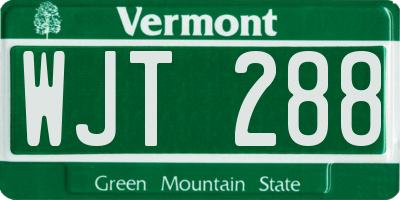 VT license plate WJT288