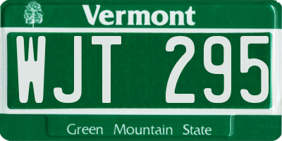 VT license plate WJT295