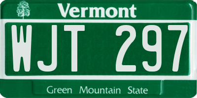 VT license plate WJT297