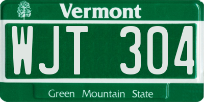 VT license plate WJT304