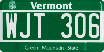 VT license plate WJT306