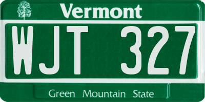 VT license plate WJT327