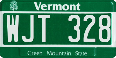 VT license plate WJT328