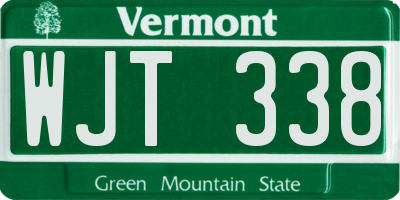 VT license plate WJT338