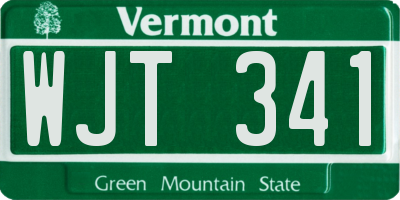 VT license plate WJT341