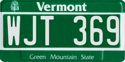 VT license plate WJT369