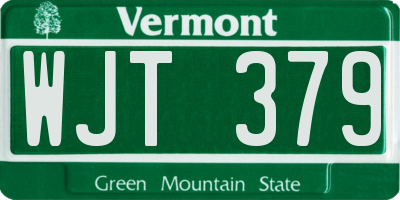 VT license plate WJT379