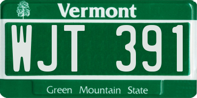 VT license plate WJT391